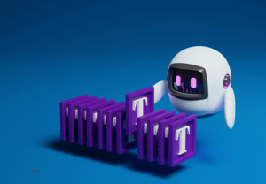 Roboter der eine Buchstabenkarte "T" herauszieht