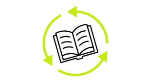 Grafik: Buch mit Pfeilen, die es einkreisen